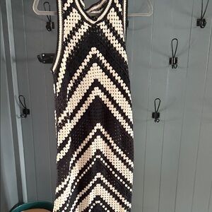 Lily Black and Cream Chevron Maxi Dress
